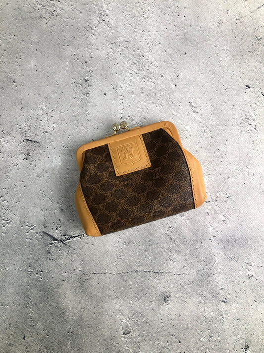CELINE  Metal Clasp Coin Purse Brown Vintage bva4rv