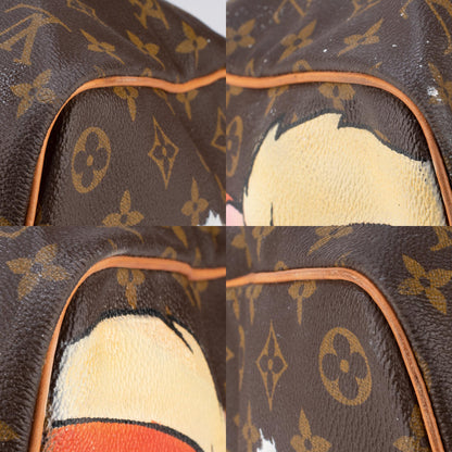 LOUIS VUITTON Travel bag 45 Monogram customized "Fucking Taz" by PatBo