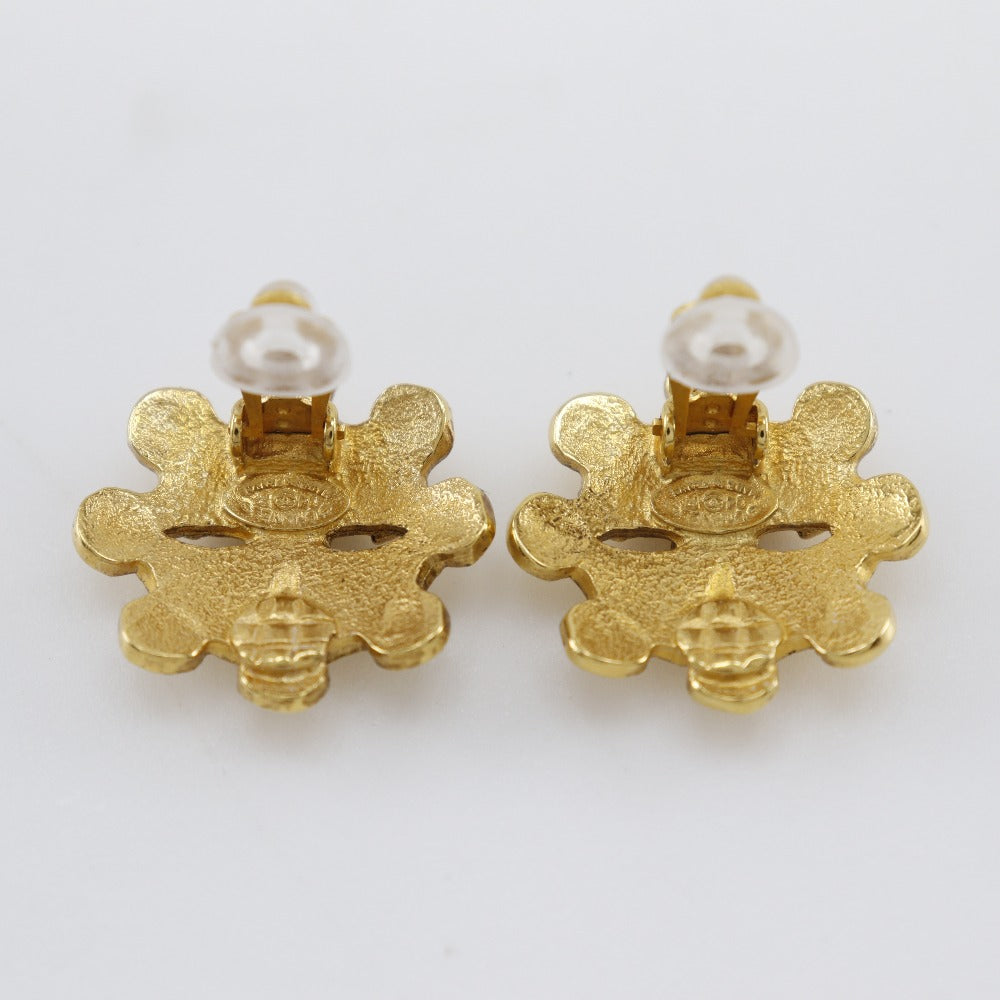 CHANEL Earring Plated Gold gold vintage COCO Mark Women Used