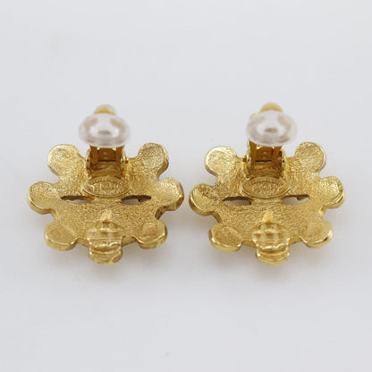 CHANEL Earring Plated Gold gold vintage COCO Mark Women Used