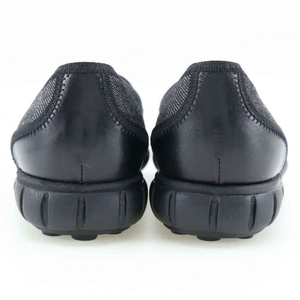 CHANEL loafers denim black COCO Button Women 36 1/2 Used