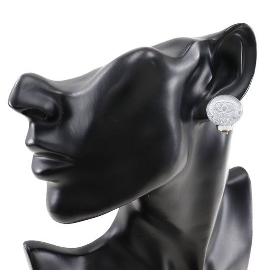 CHANEL Earring plastic Silver COCO Mark Women Used