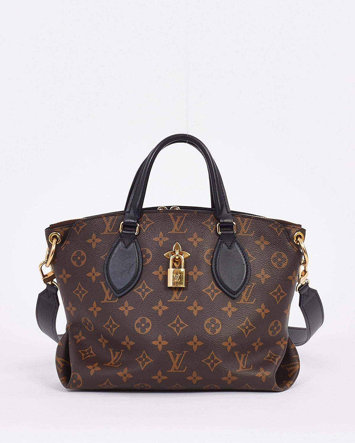 Louis Vuitton Black Monogram Canvas Flower Zip Tote PM Bag