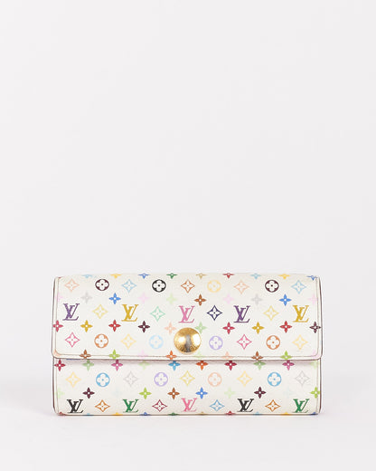 Louis Vuitton White Multi Monogram Murakami Sarah Wallet