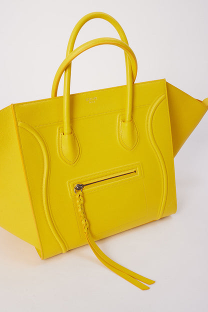Celine Yellow Leather Medium Phantom Tote