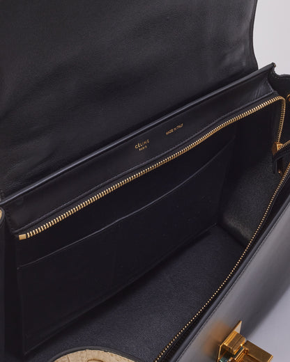 Celine Black & White Python & Leather Medium Trapeze Bag
