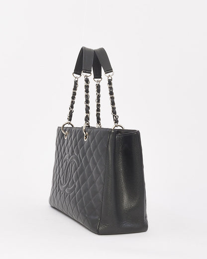 Chanel Dark Grey Caviar Leather XL Grand Shopping Tote