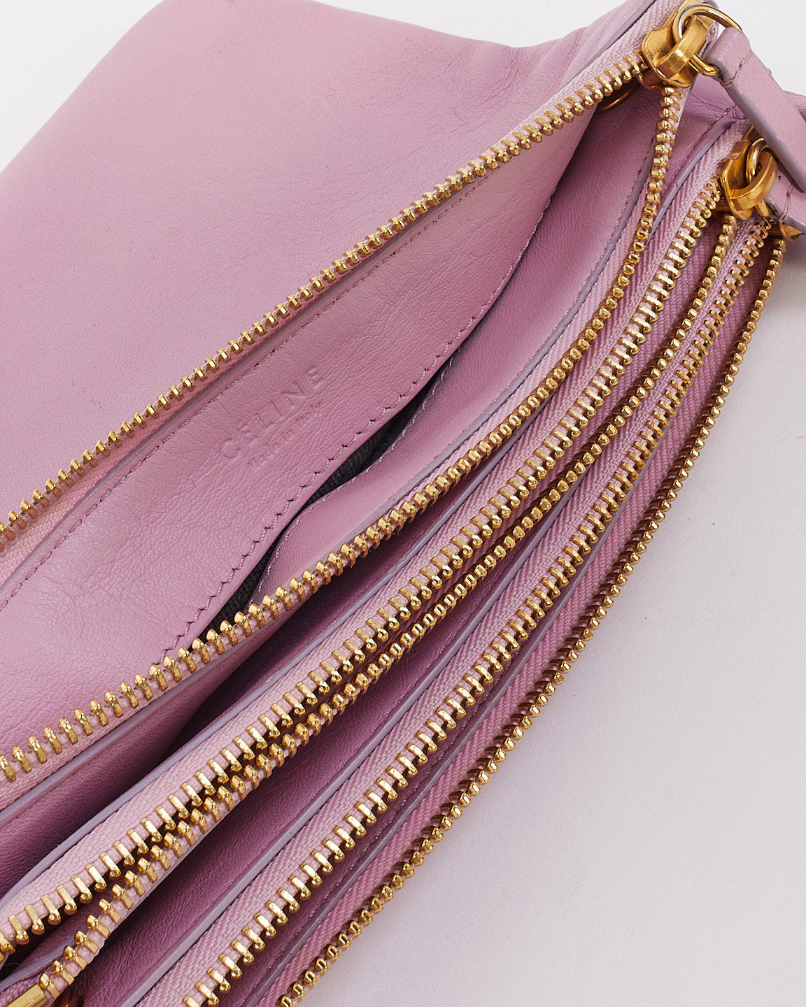 Celine Light Pink Leather Trio Crossbody Bag