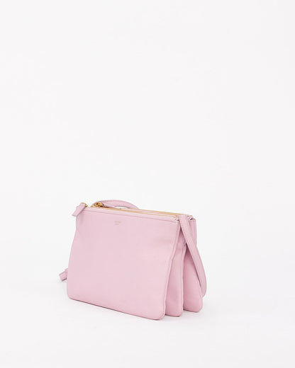 Celine Light Pink Leather Trio Crossbody Bag