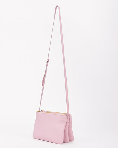 Celine Light Pink Leather Trio Crossbody Bag