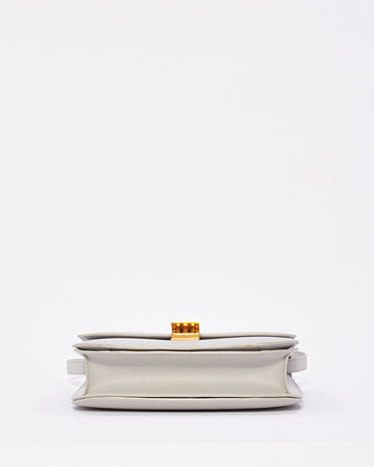 Celine Light Grey Box Calfskin Leather Medium Box Bag