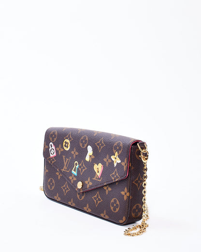 Louis Vuitton Monogram Canvas Love Lock Pochette Felicie Pochette Chain Bag
