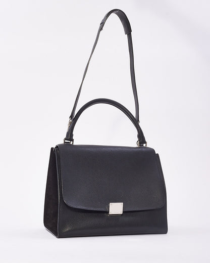 Celine Black Leather & Suede Medium Trapeze Bag