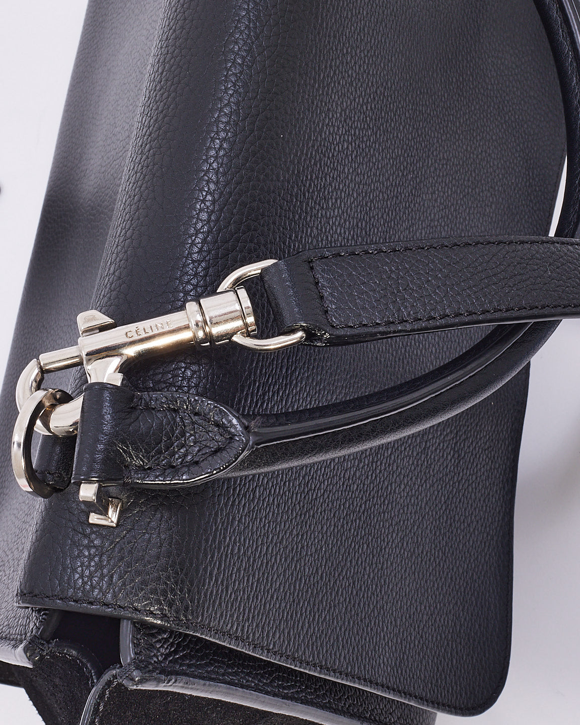 Celine Black Leather & Suede Medium Trapeze Bag