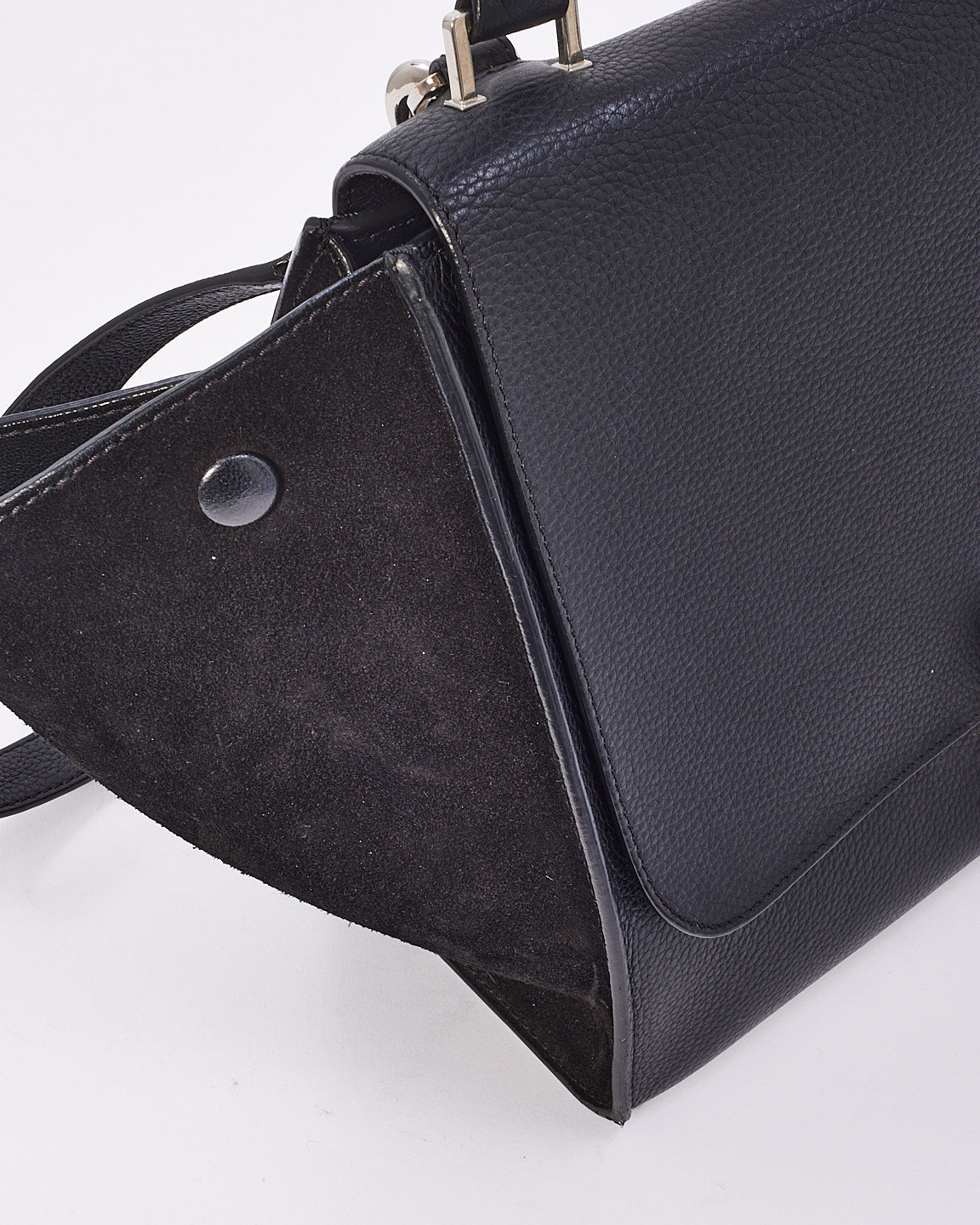 Celine Black Leather & Suede Medium Trapeze Bag