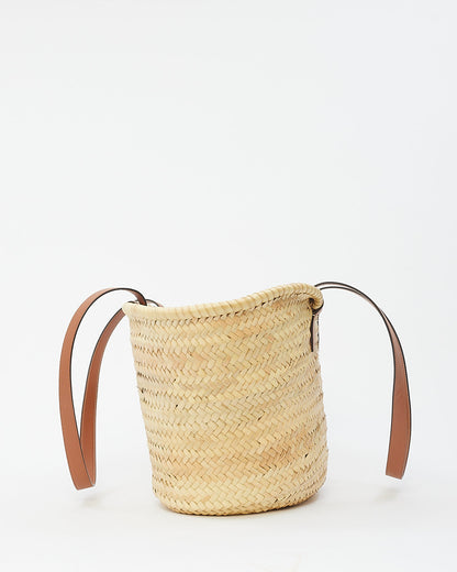 Celine Beige Raffia Classic Panier In Palm Leaves Meidum Tote