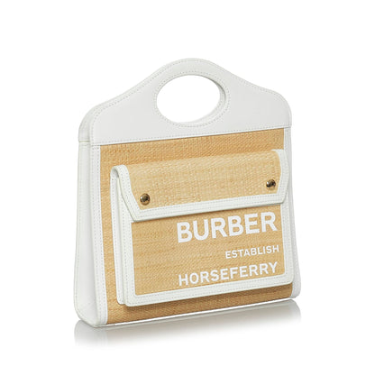 Burberry The Pocket Bag Brown Raffia