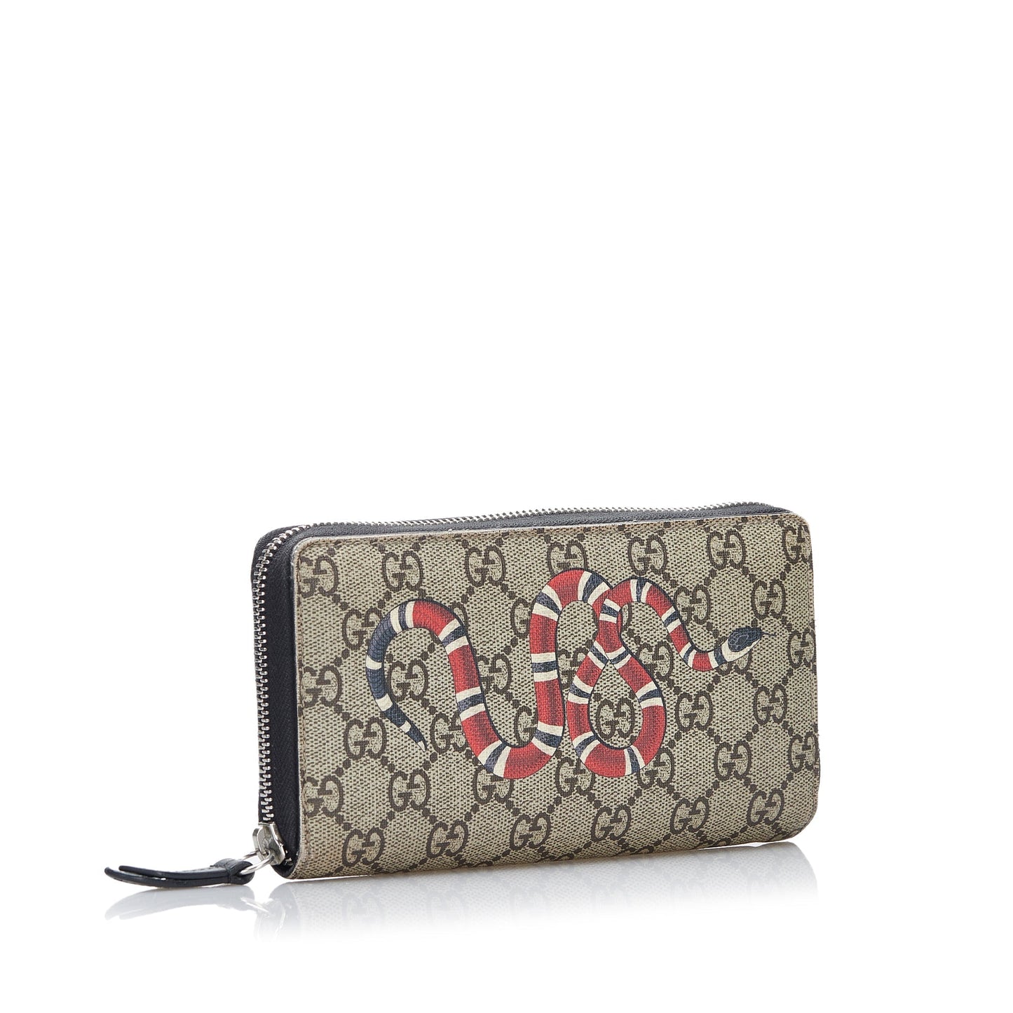 Gucci GG Supreme Kingsnake Zip Around Wallet Long Wallets