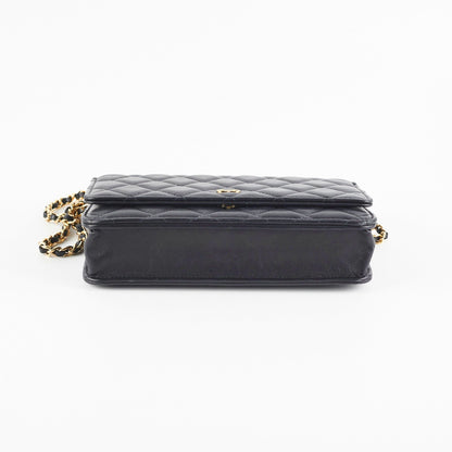 Chanel Wallet on Chain WOC Black Microchipped
