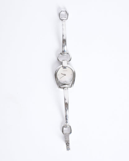 Gucci Mother Of Pearl Stainless Steel Horsebit Women's Watch
