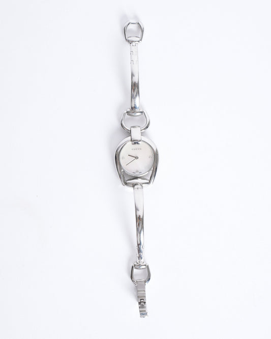 Gucci Mother Of Pearl Stainless Steel Horsebit Women's Watch
