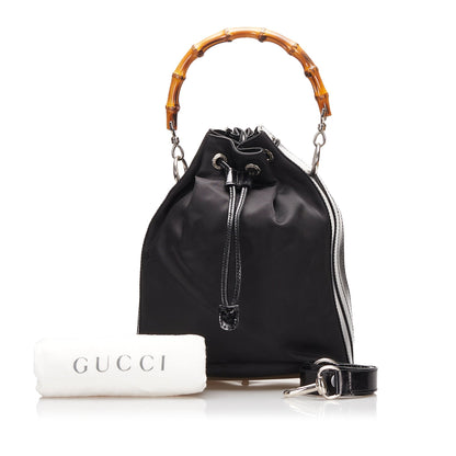 Gucci Nylon Bamboo Bucket Satchel