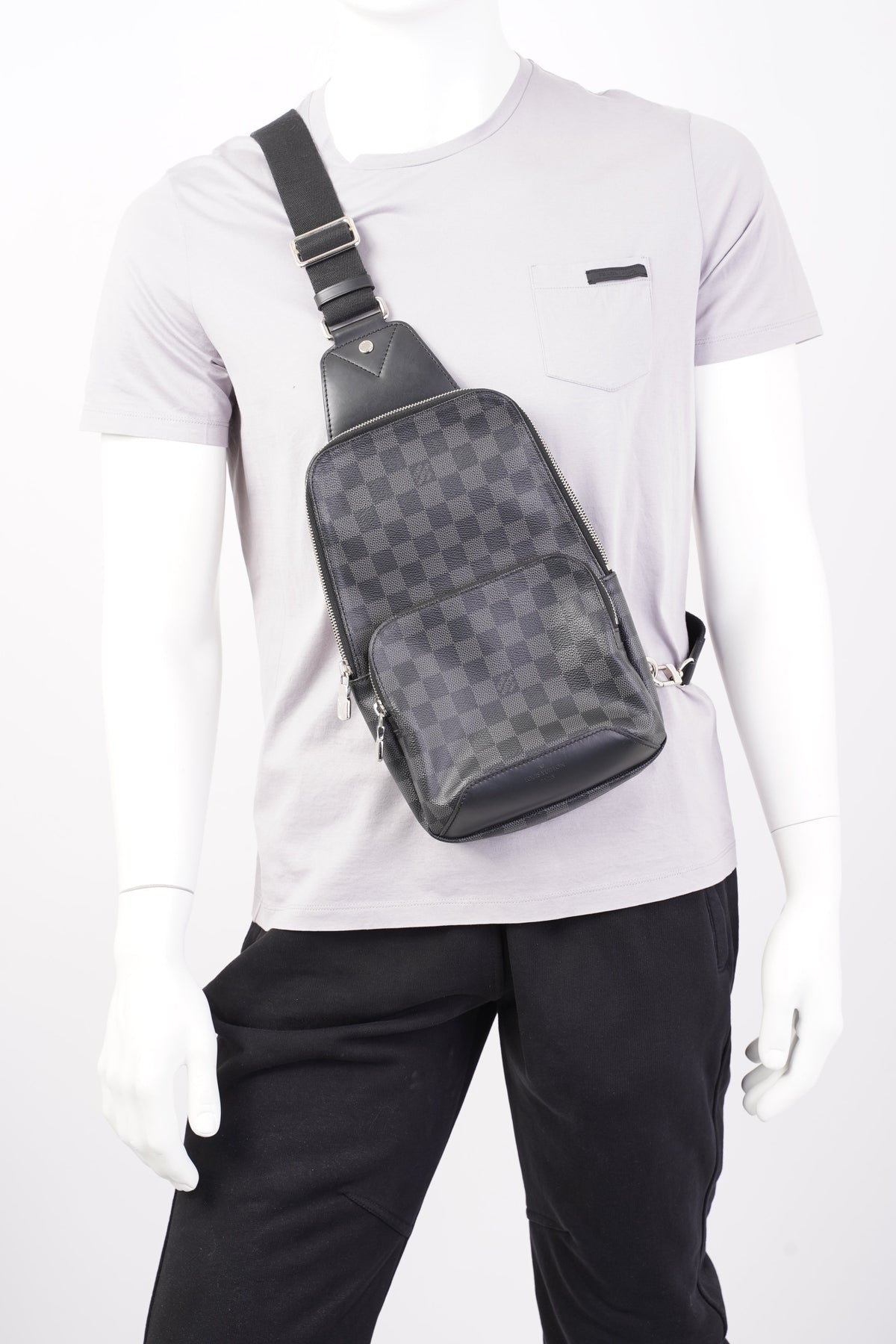 Louis Vuitton Avenue Sling Bag Damier Graphite / Black Coated Canvas