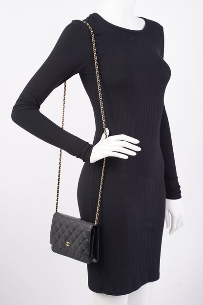Chanel Wallet On Chain Black Caviar Leather