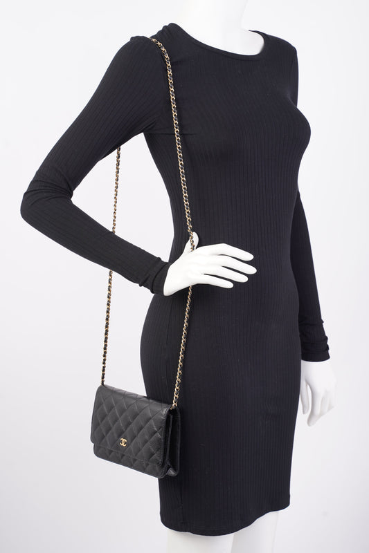 Chanel Wallet On Chain Black Caviar Leather