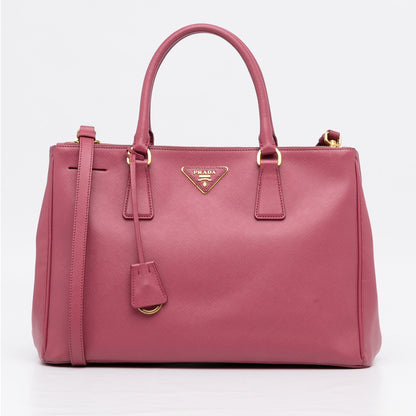 Prada Double Zip Galleria Pink Saffiano