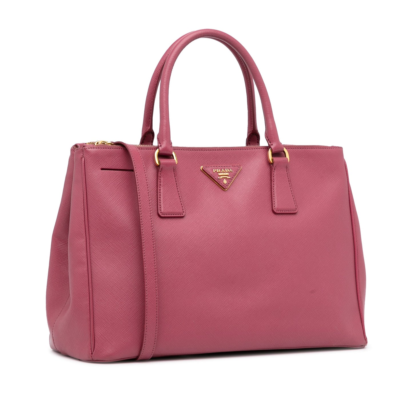 Prada Double Zip Galleria Pink Saffiano