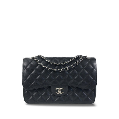 CHANEL Jumbo Classic Caviar Double Flap Shoulder Bag