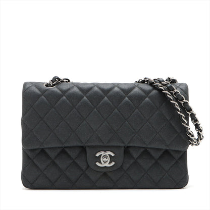 Chanel Classic Flap M/L Medium/Large Caviar Black Shimmer Bag- 18C