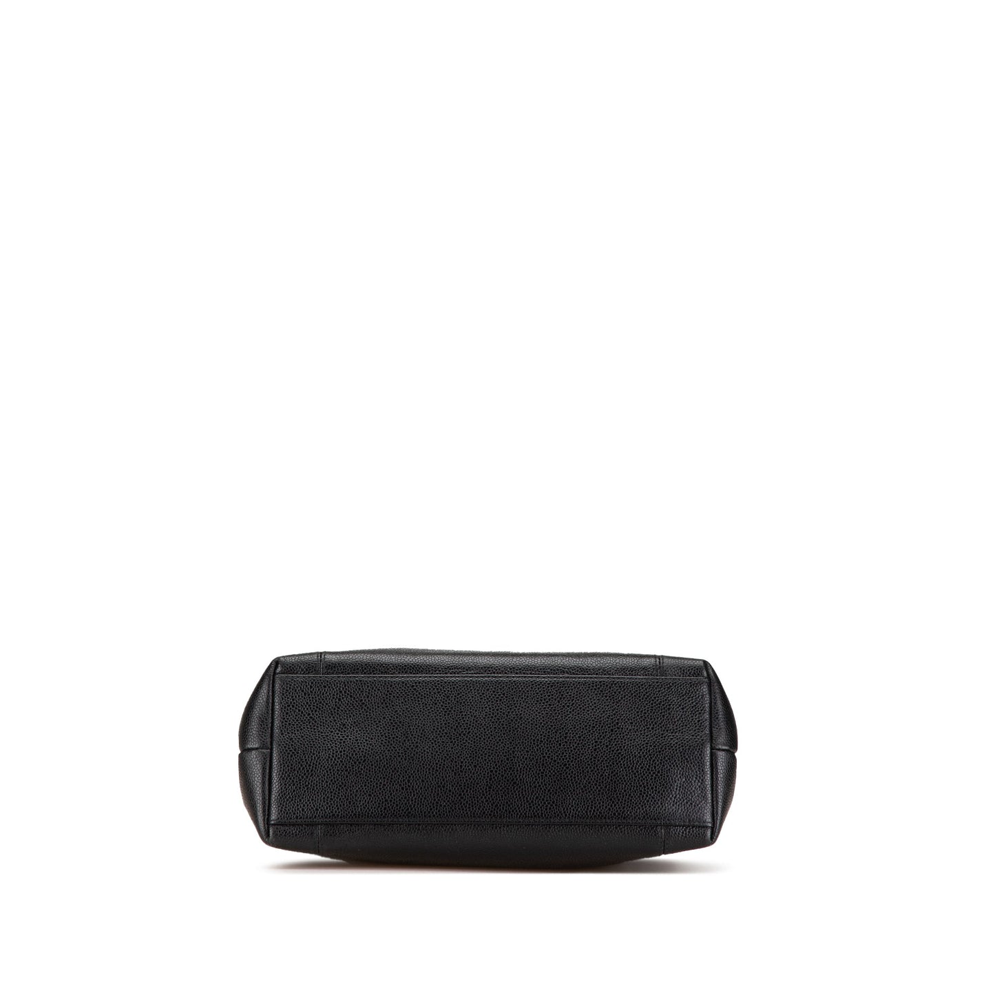 Black Chanel Embroidered Caviar Logo Shoulder Bag