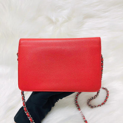 Timeless CC Wallet on Chain in Red Caviar