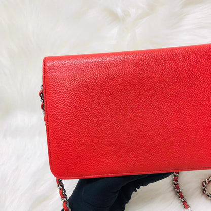 Timeless CC Wallet on Chain in Red Caviar