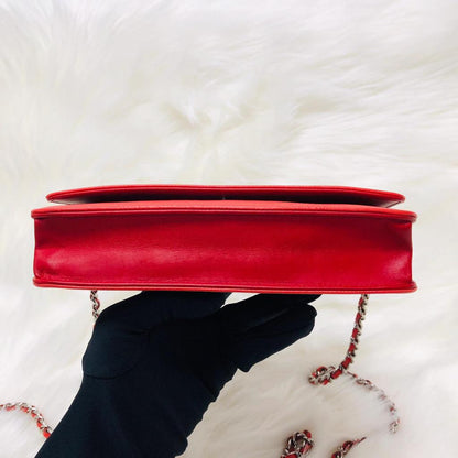 Timeless CC Wallet on Chain in Red Caviar