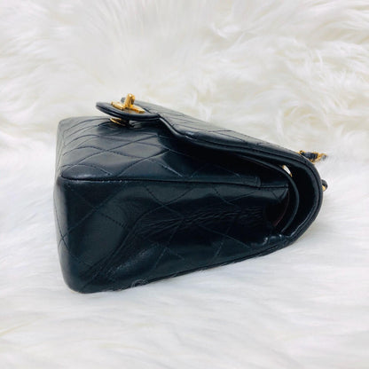 Vintage Classic Small Double Flap Bag in Black