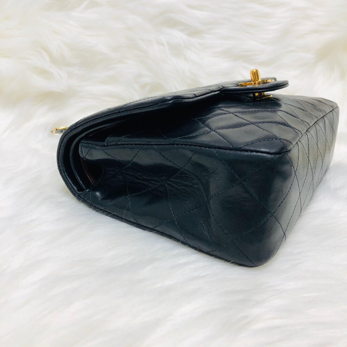 Vintage Classic Small Double Flap Bag in Black