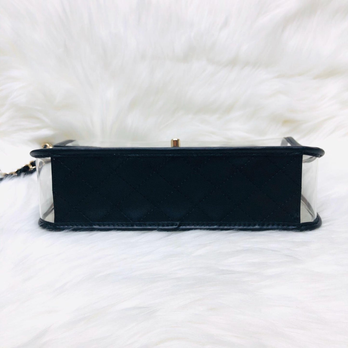 Classic Coco "Sand by the Sea" Runway Flap Bag in Black and PVC