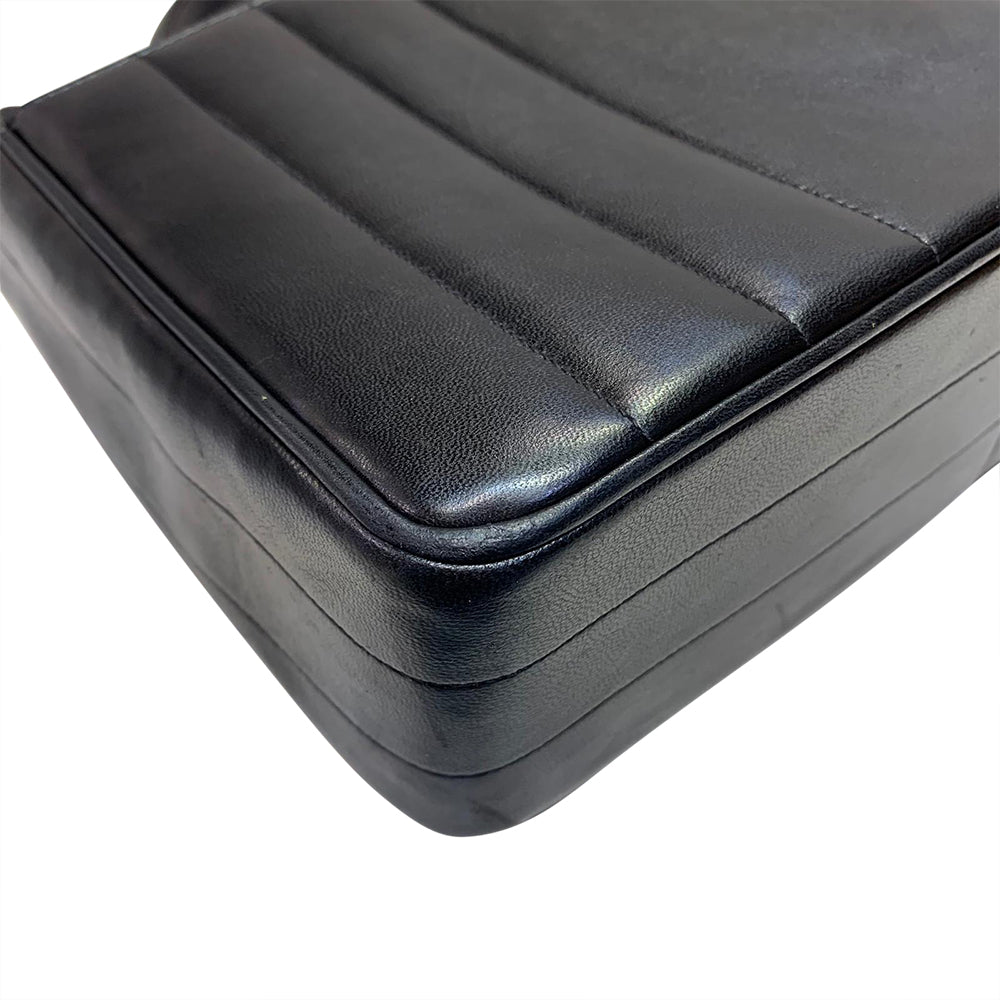 Vintage Top Handle Vertical Quilt Medium Lambskin Black