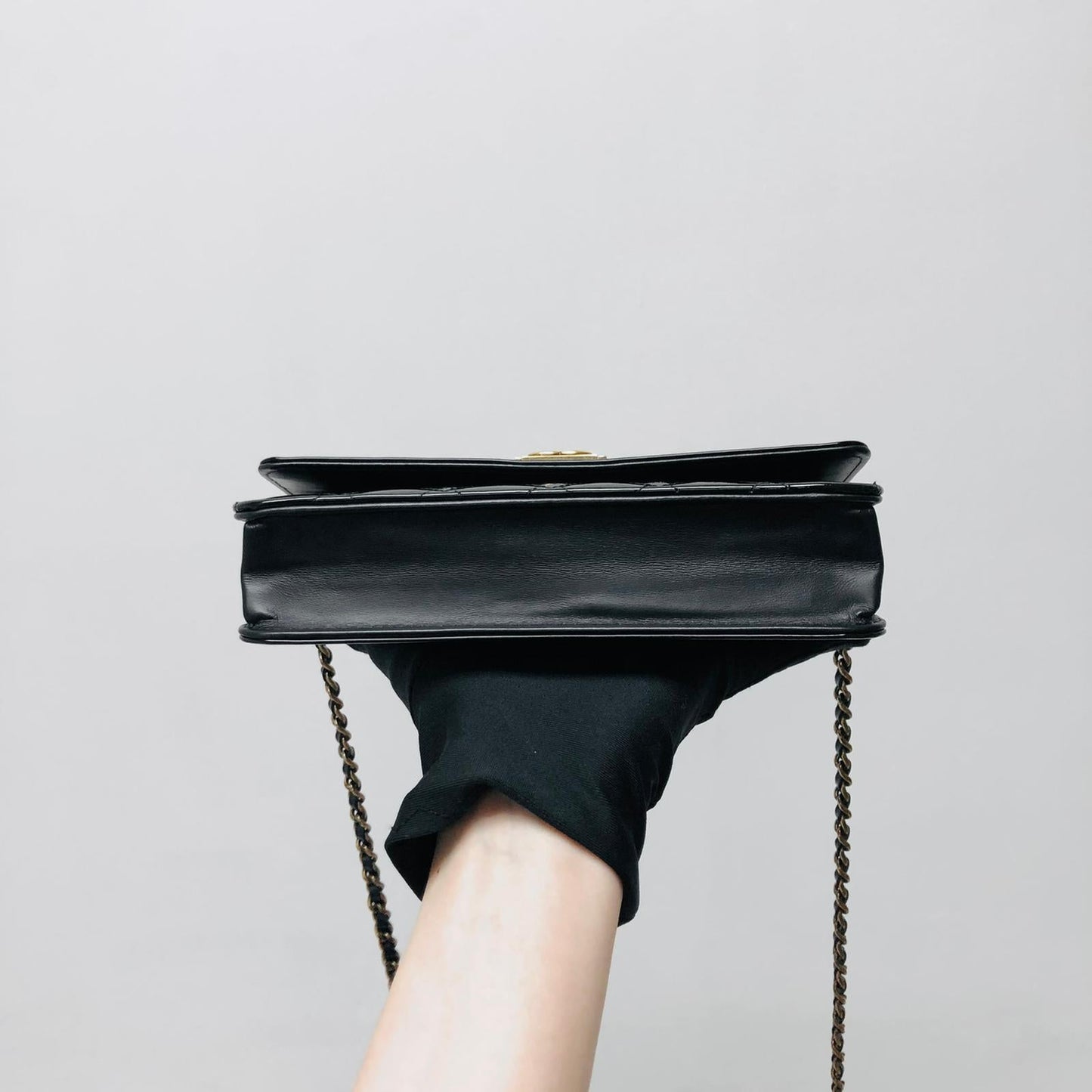 Boy Wallet On Chain Patent Black GHW