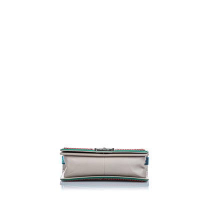 Medium Boy Flap Bag with Handle Beige