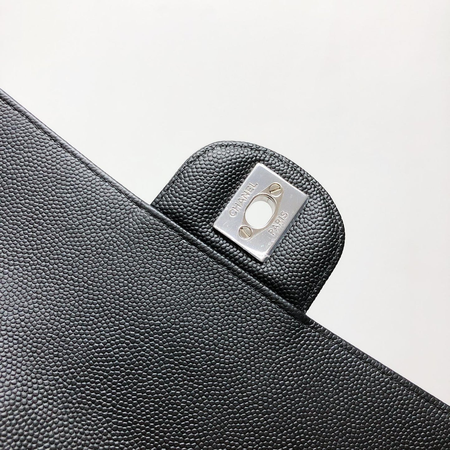 Mini Flap Bag Chevron Caviar Black