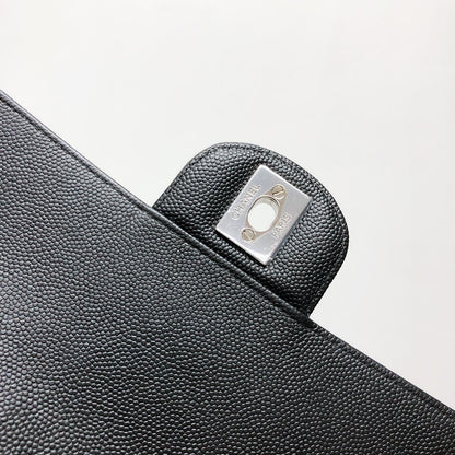 Mini Flap Bag Chevron Caviar Black