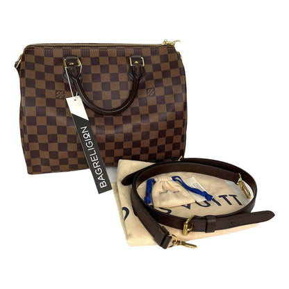 Louis-Vuitton Damier Ebene Speedy 30 Bandoulier Bag