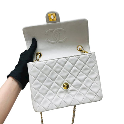 Vintage Mini Square Shoulder Bag White