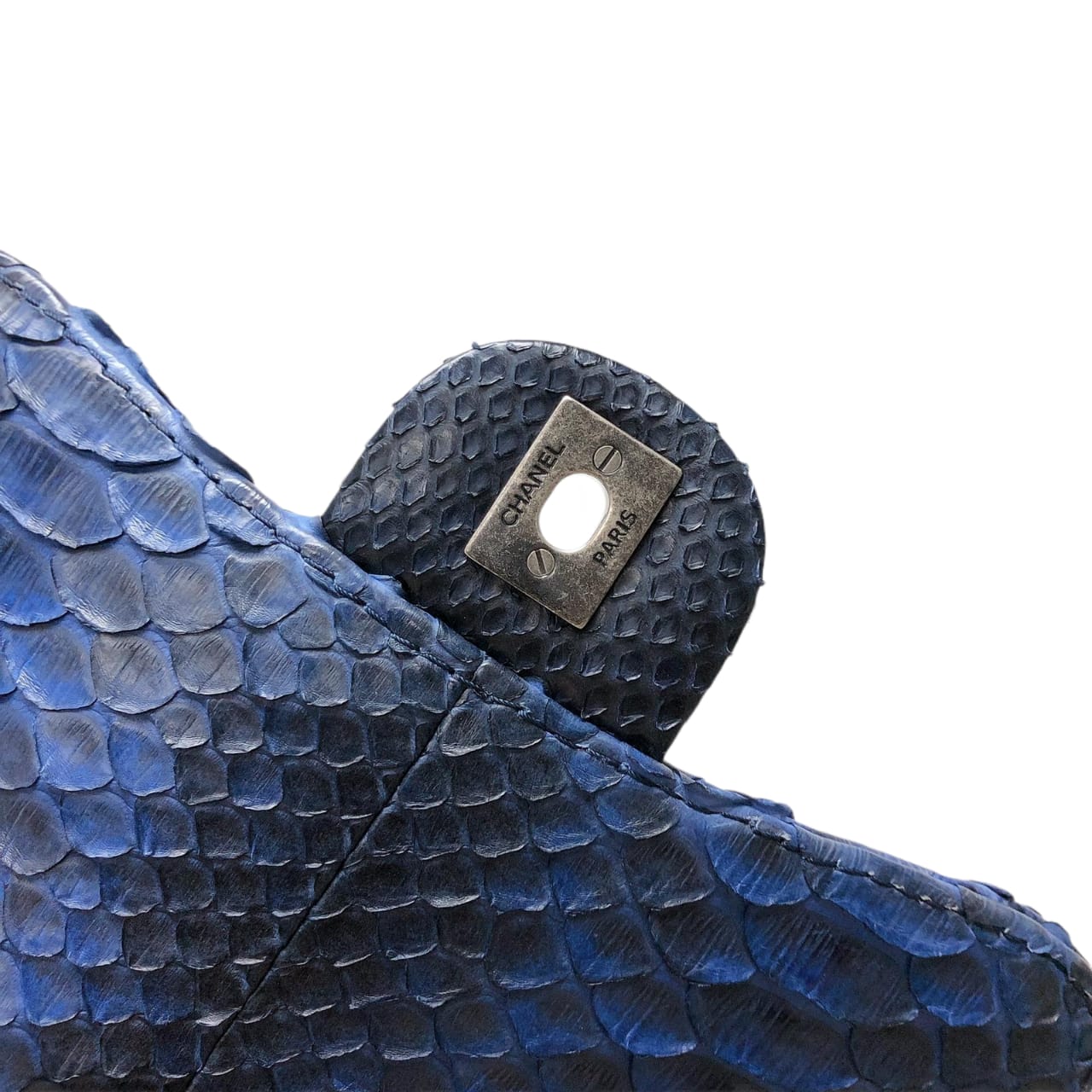 Medium Bag Python Leather Blue