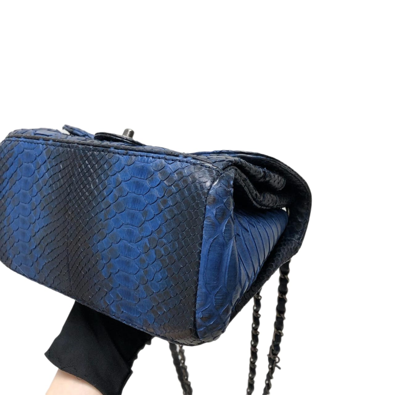 Medium Bag Python Leather Blue