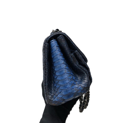 Medium Bag Python Leather Blue